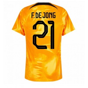 Holandia Frenkie de Jong #21 Koszulka Podstawowych MŚ 2022 Krótki Rękaw